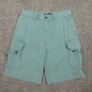 Polo Ralph Lauren Shorts Mens 32 Green Cargo Canvas Outdoor Work Casual 10"